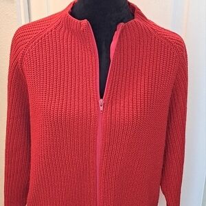 Venezia Vitale Red Full Zip Sweater   Size L